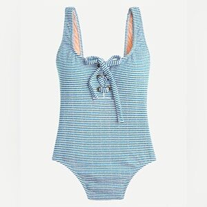 J. Crew Lace-up One-Piece In Faded Stripe
